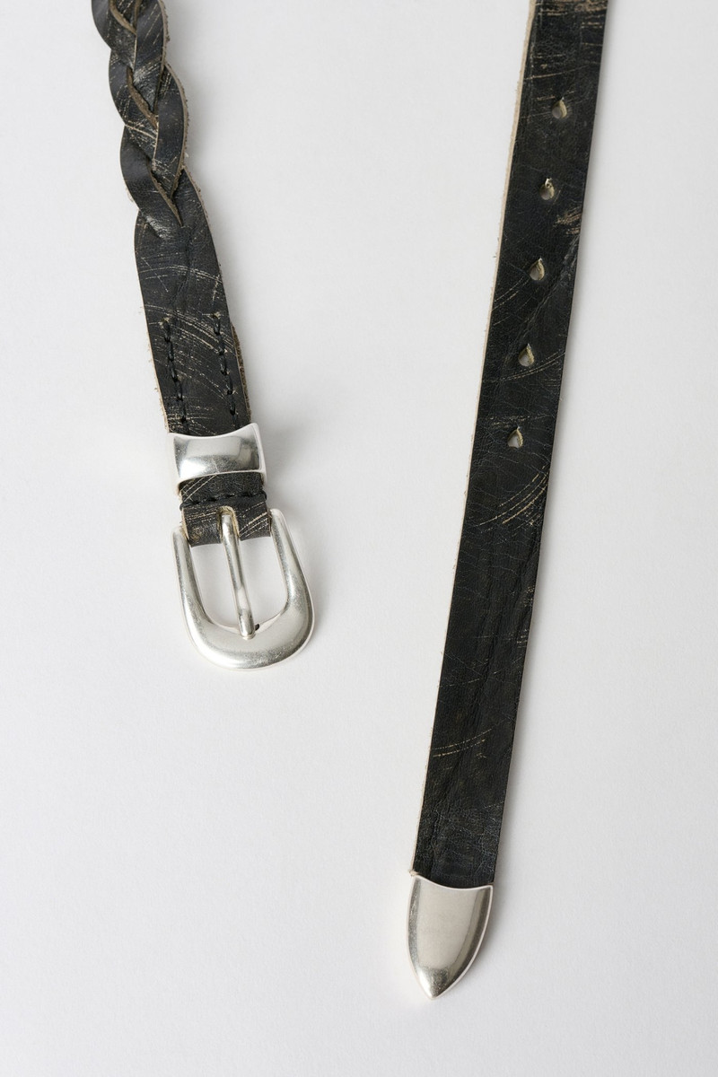 Our Legacy 2 cm Braided Belt Soft Coal Torn Bovine outlook