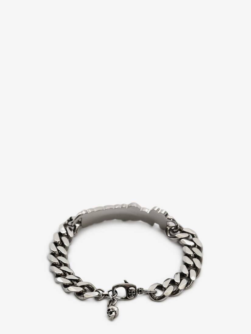 Mcqueen Graffiti Cut-out Chain Bracelet in Black - 2
