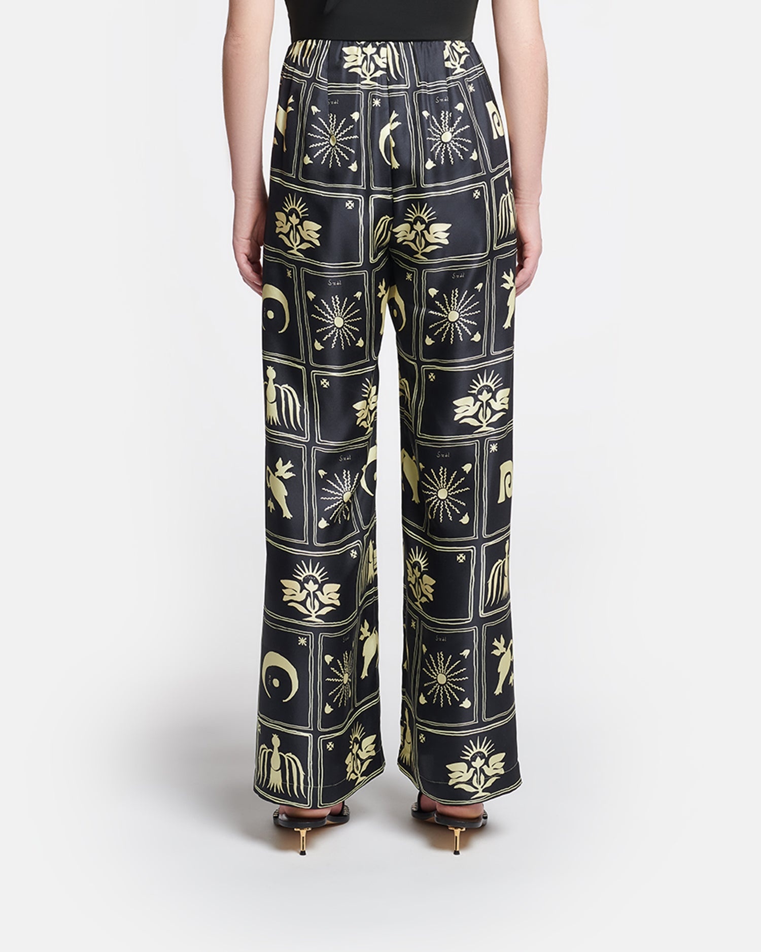 Printed Silk-Twill Pants - 5