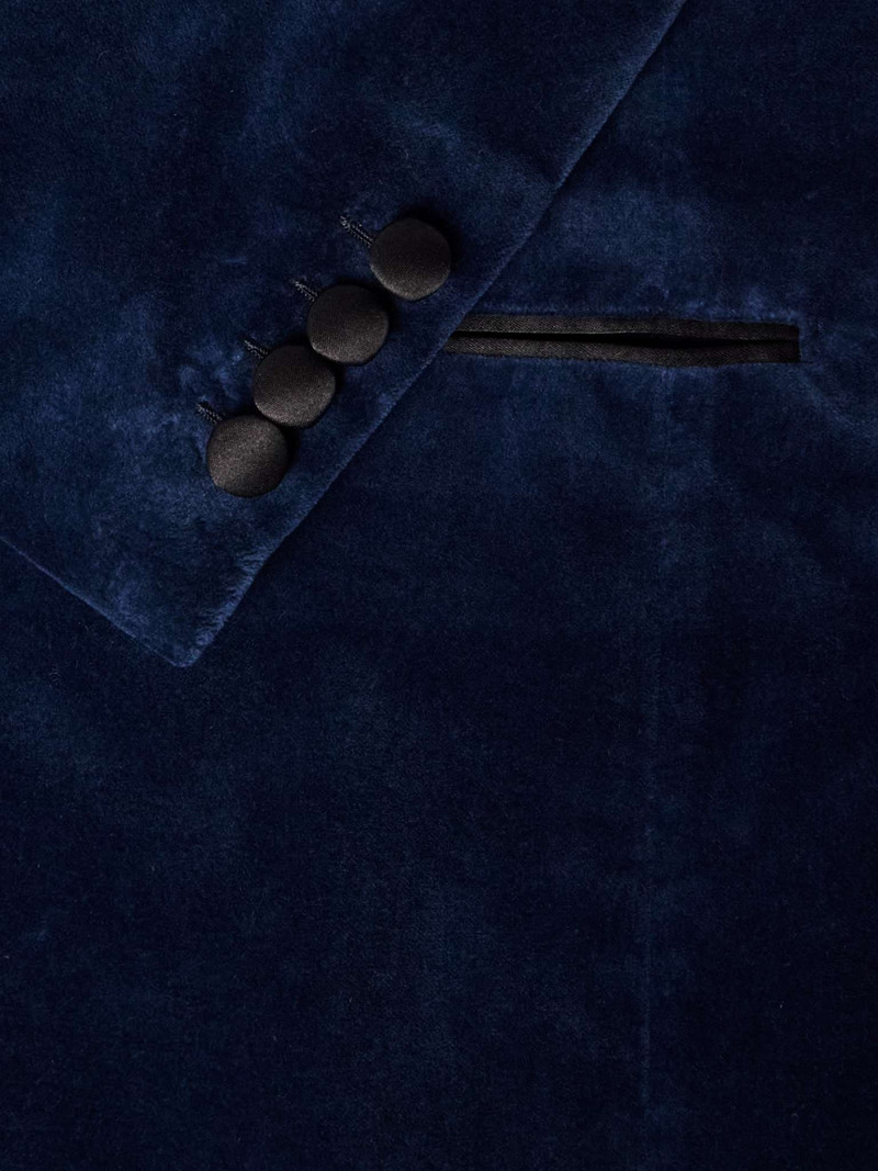 Satin-Trimmed Cotton-Velvet Tuxedo Jacket 4