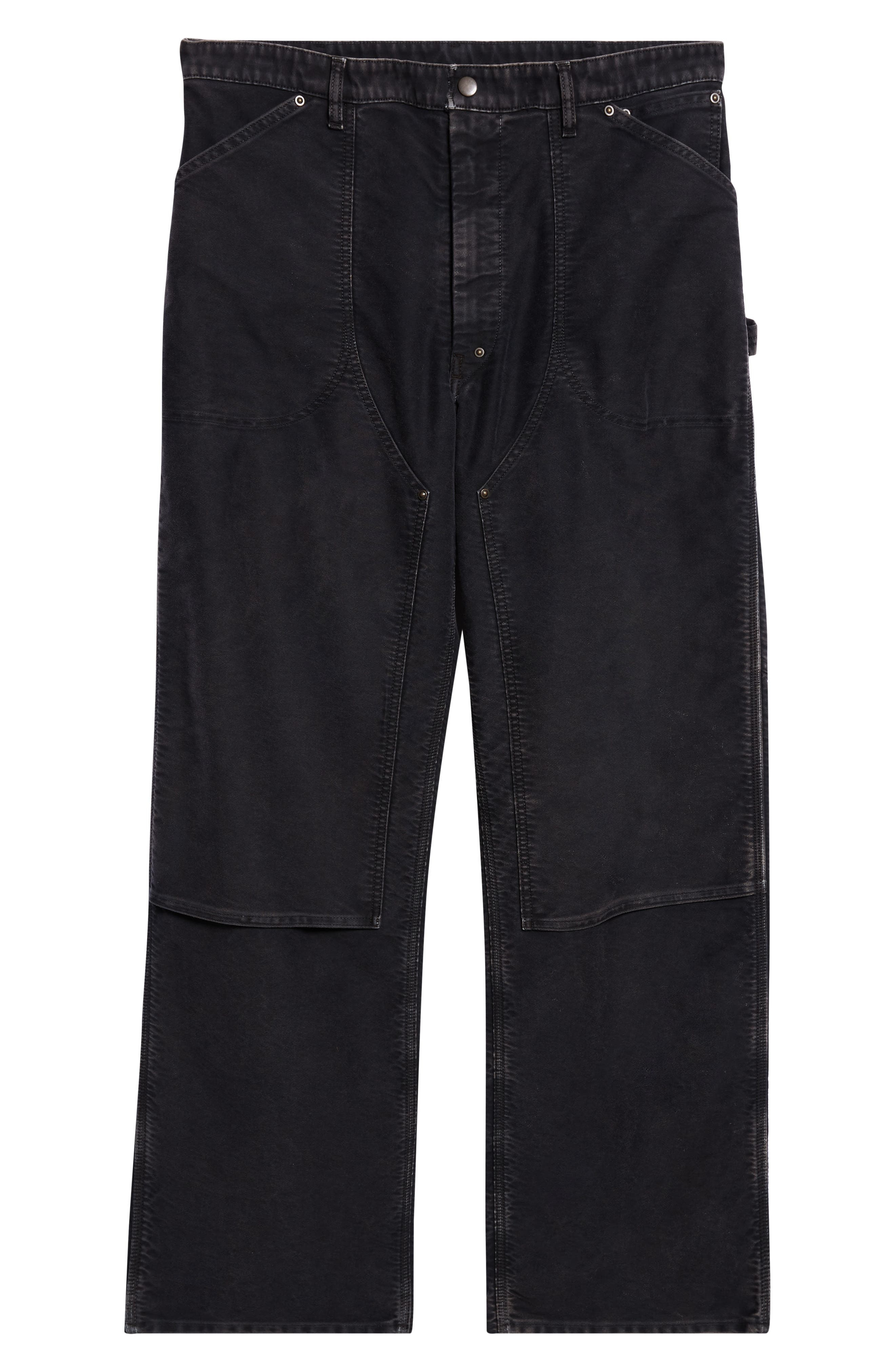 Maison Margiela Straight Leg Carpenter Jeans in Marbr Black at Nordstrom - 6