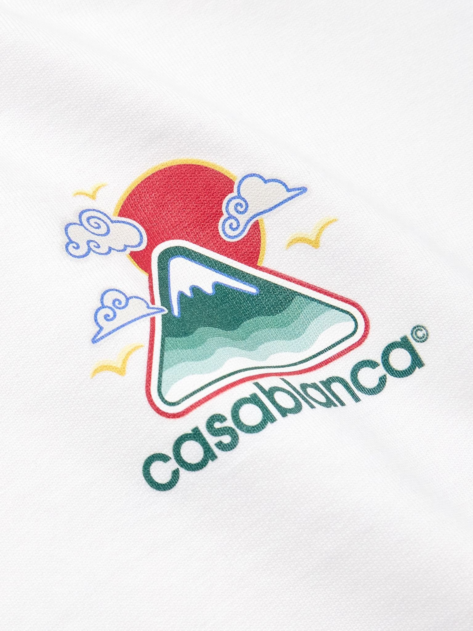 Montagne Ondulée Logo-Print Cotton-Jersey T-Shirt White - 4