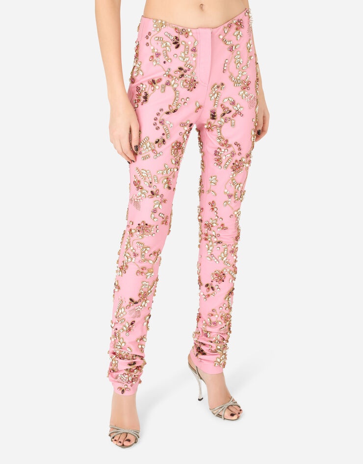Leather pants with embellishment - 4
