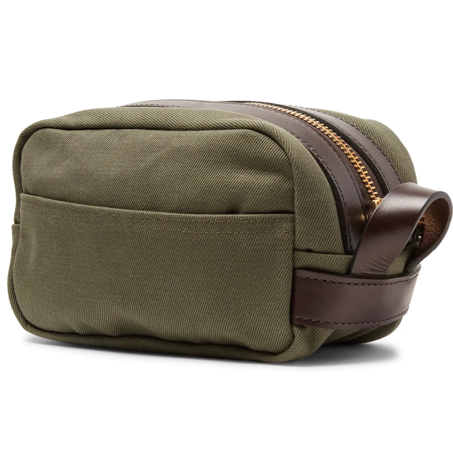 Leather-Trimmed Cotton-Canvas Wash Bag - 7