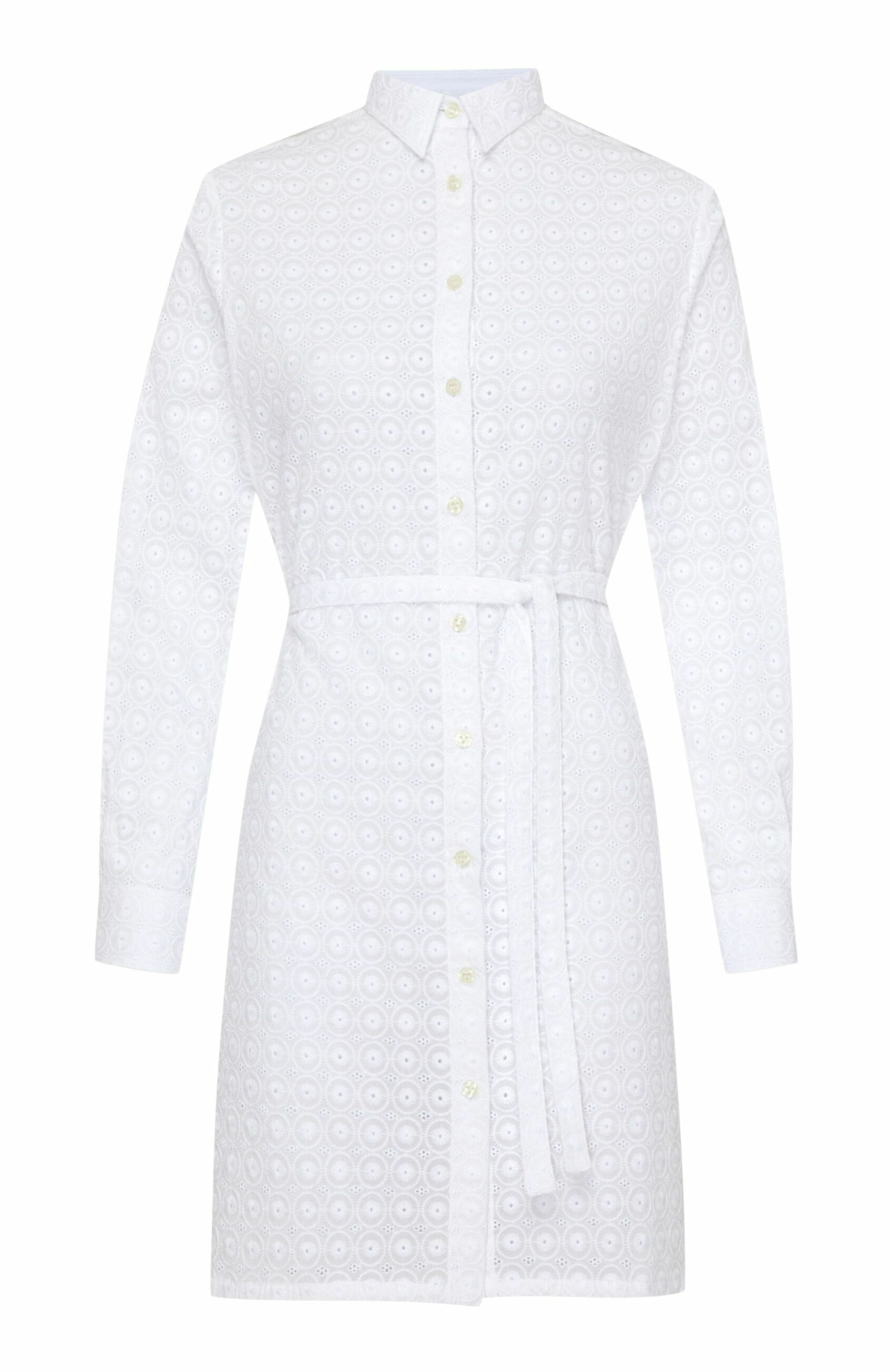 Vilebrequin Women's Broderie Anglaise Cotton Shirt Dress in Blanc at Nordstrom - 2