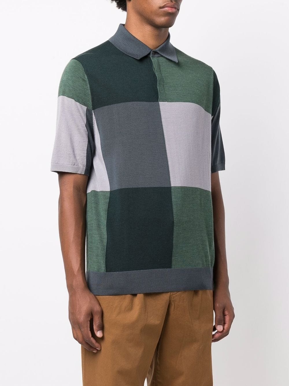 macro check-pattern polo shirt - 3