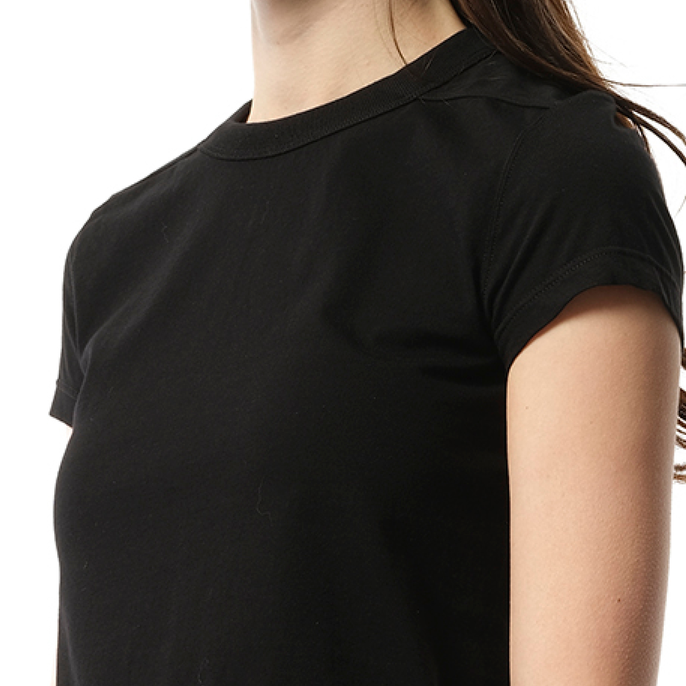 Cotton Jersey Cropped Level T-Shirt in Black - 3