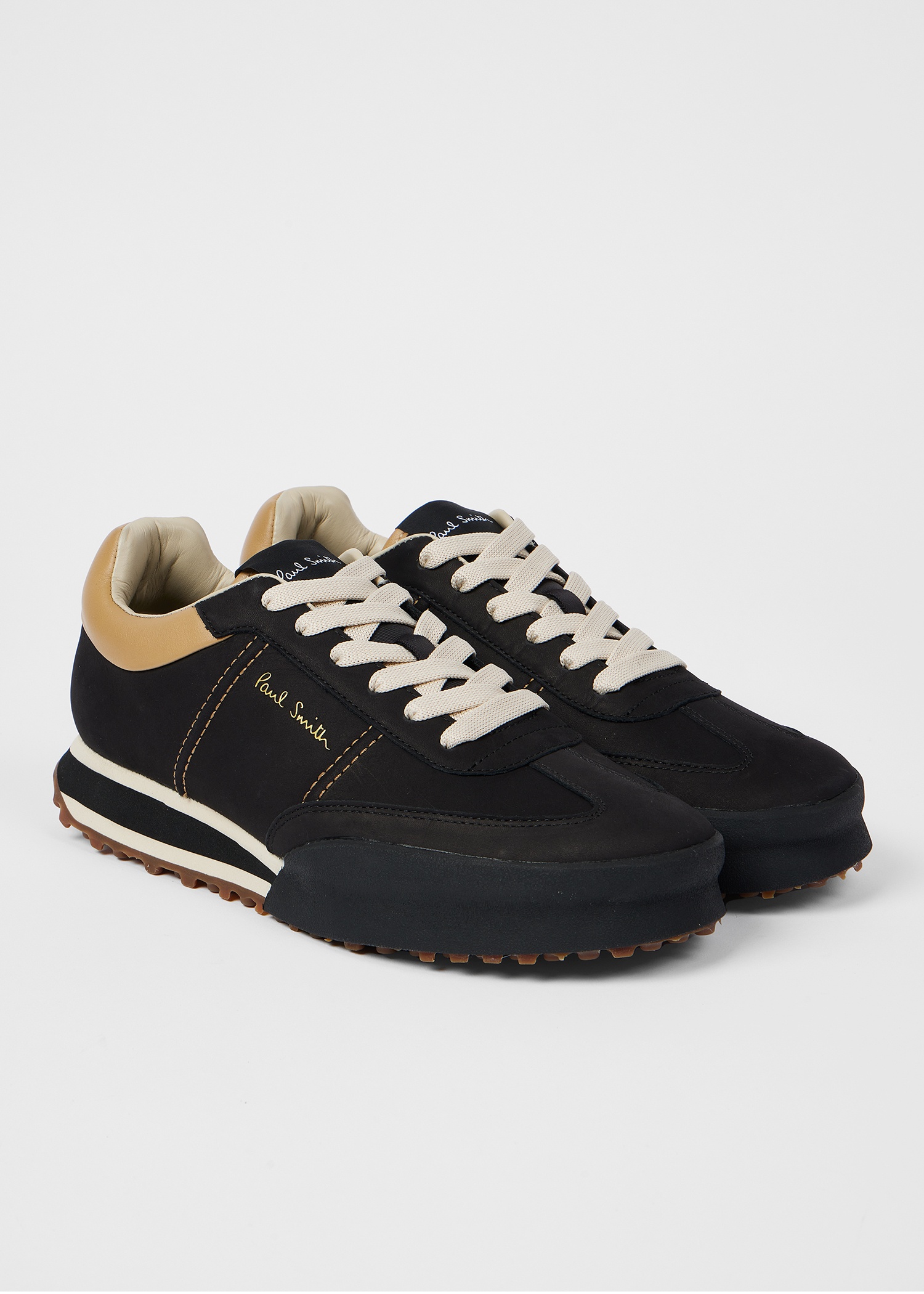 Black 'Gideon' Leather Trainers - 2
