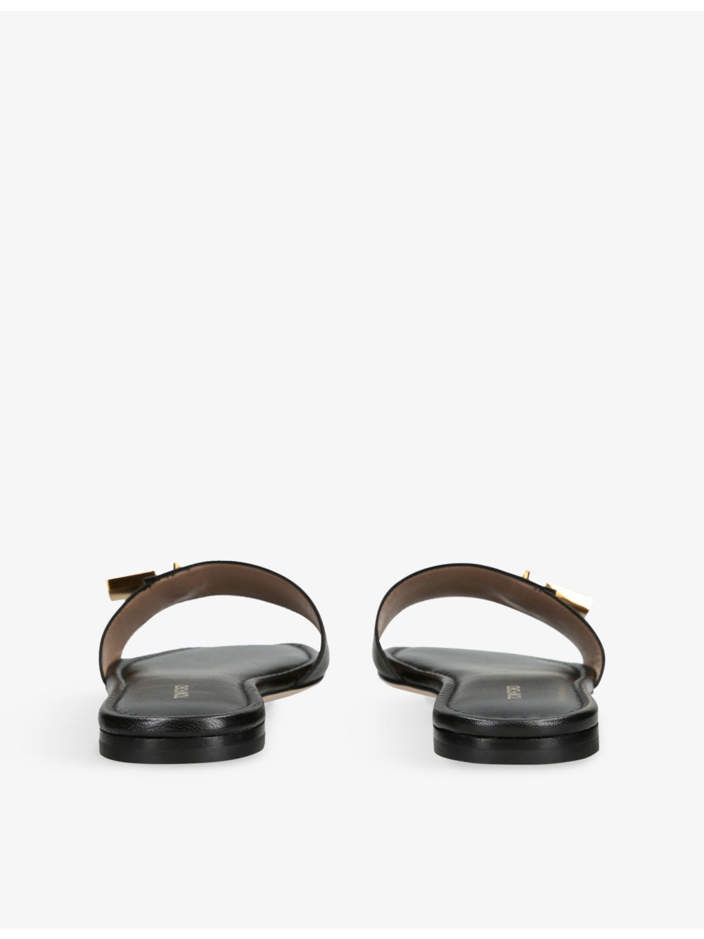 Padlock Leather Flat Slides - 4