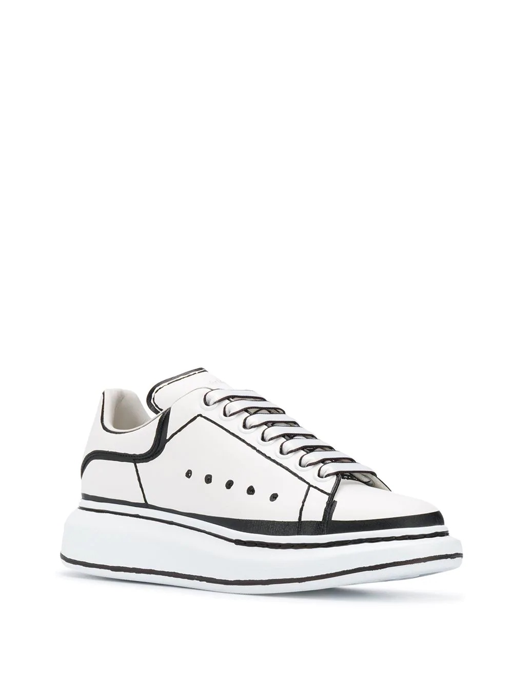 Oversized outline-effect low-top sneakers - 2