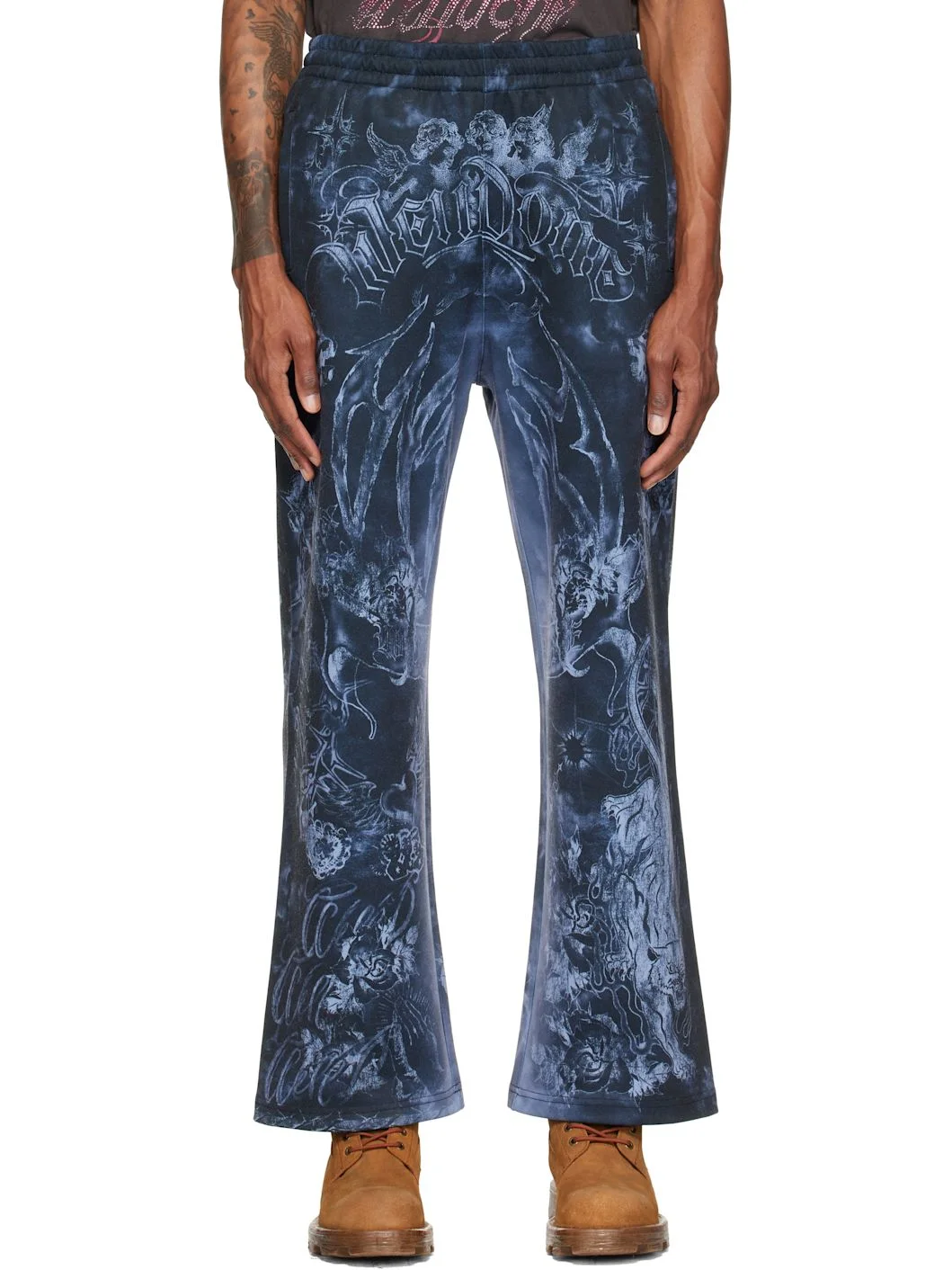 Gray Tattoo Printed Sweatpants - 1