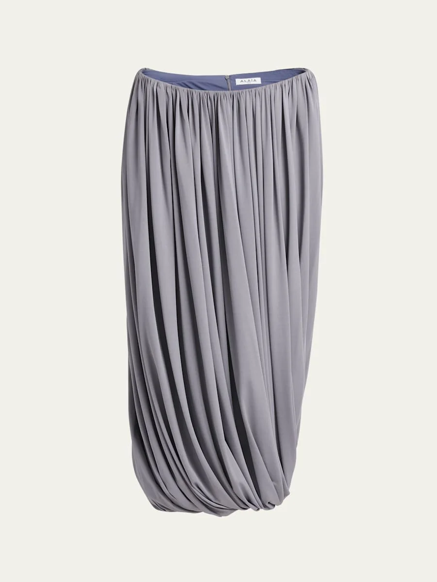Soft Jersey Twisted Draped Skirt - 1