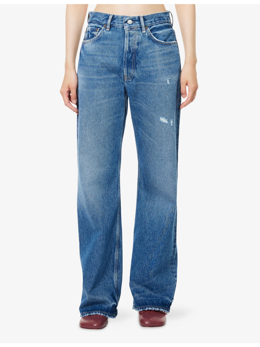 Vintage Blue Flared-Leg Denim Jeans - 3