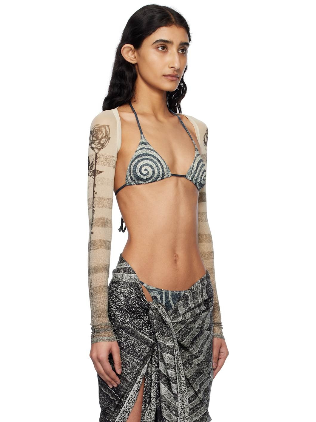 Beige 'The Tattoo Marinière' Cardigan - 2