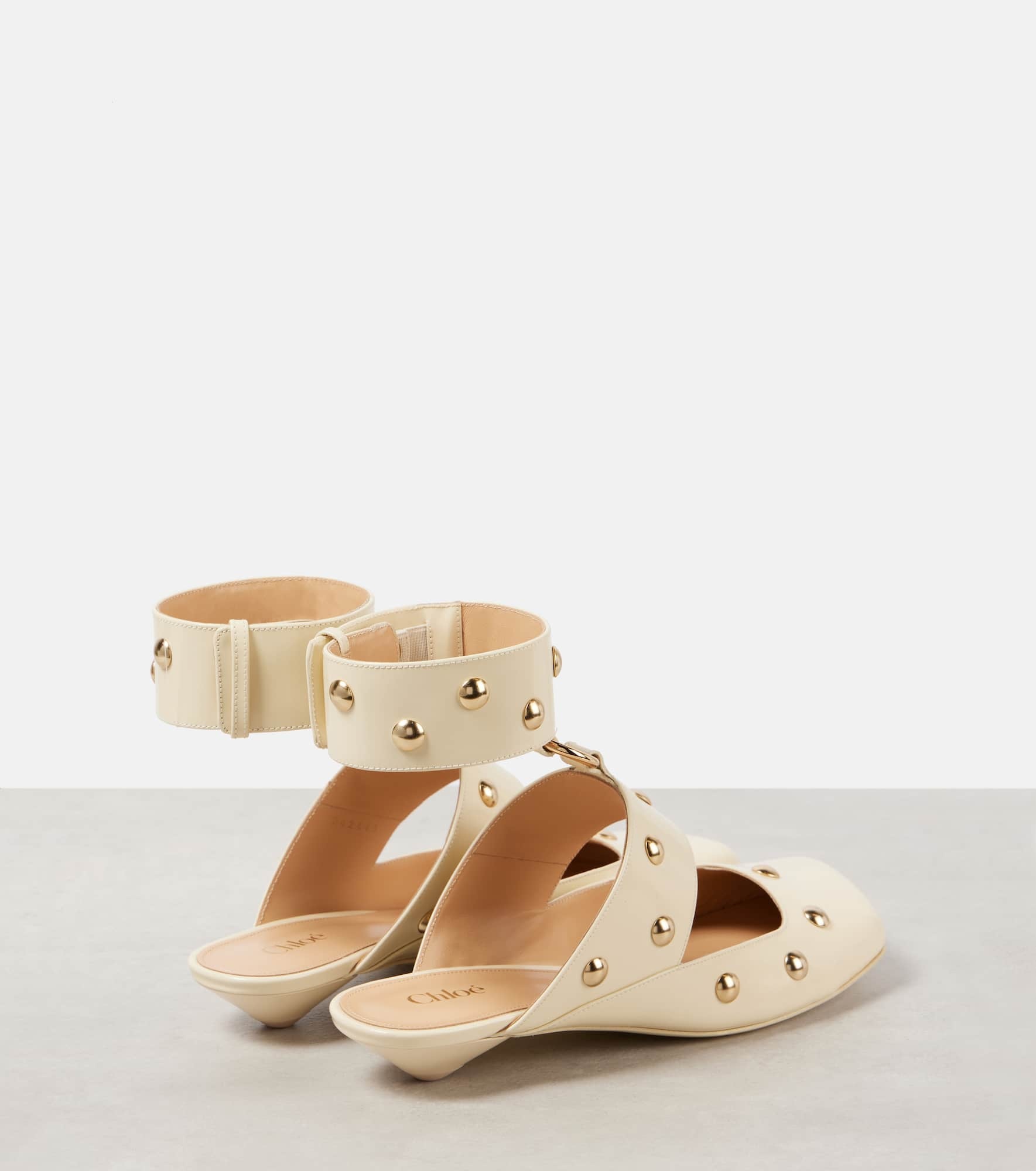 Jade studded leather sandals - 2