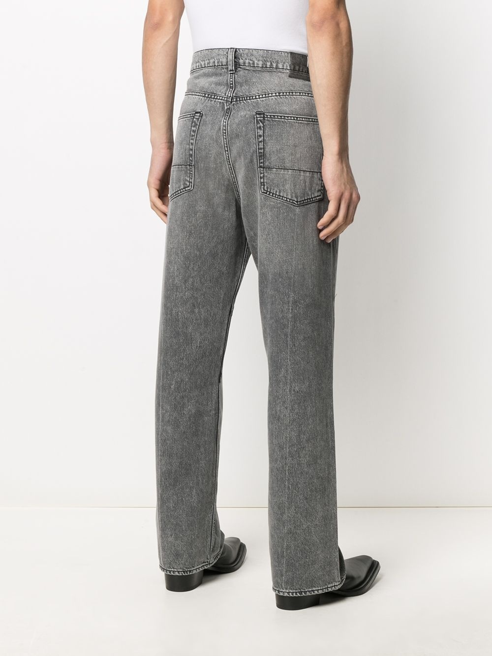 grey-wash high-waisted jeans - 4