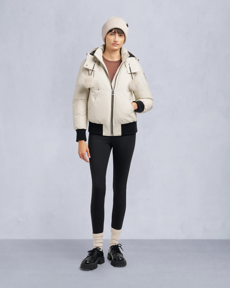 MOOSE KNUCKLES ORIGINAL DEBBIE SHEARLING TRIM BOMBER JACKET outlook