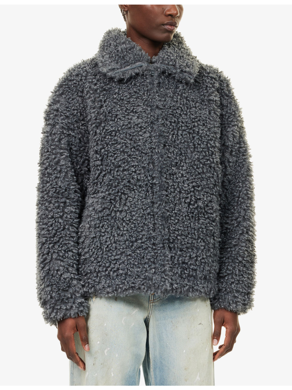 Relaxed-Fit High-Neck Faux-Fur Jacket - 3