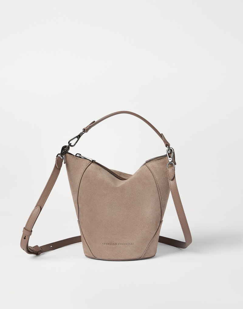BC Duo bucket bag in suede with monili 1