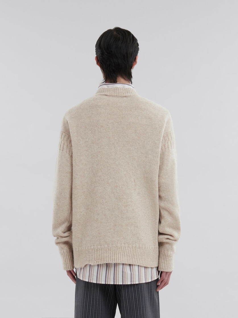 OAT SHETLAND WOOL JUMPER WITH MARNI MENDING PATCHES - 3