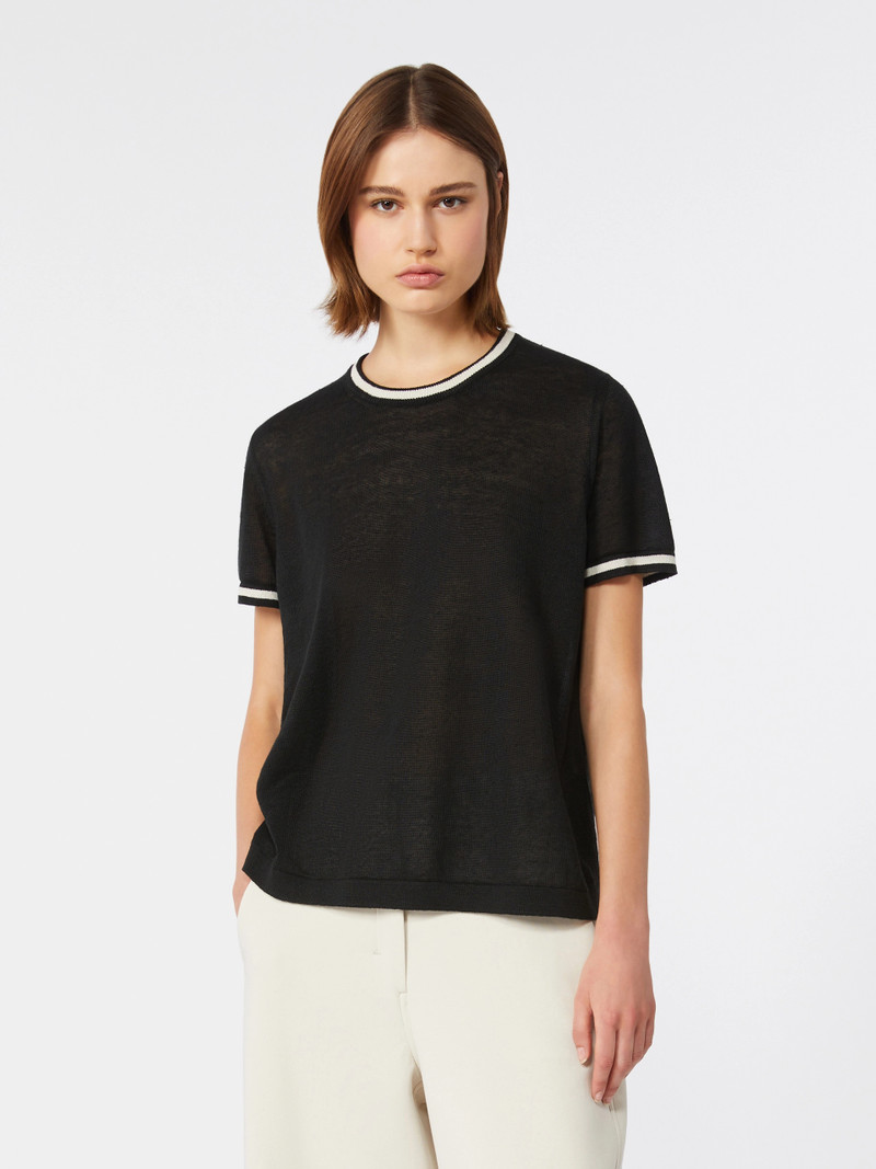 NORDICA Pure linen yarn sweater - BLACK 3