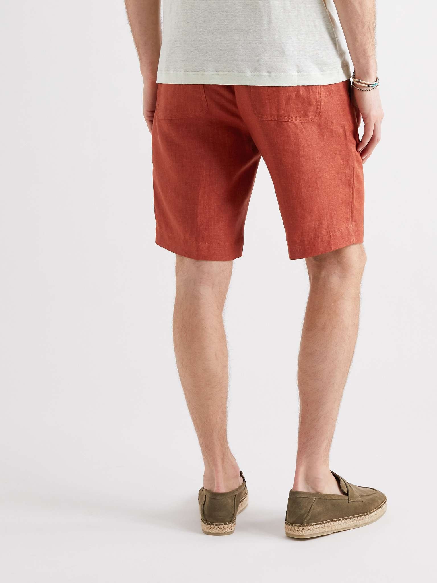 Slim-Fit Linen Drawstring Bermuda Shorts - 4