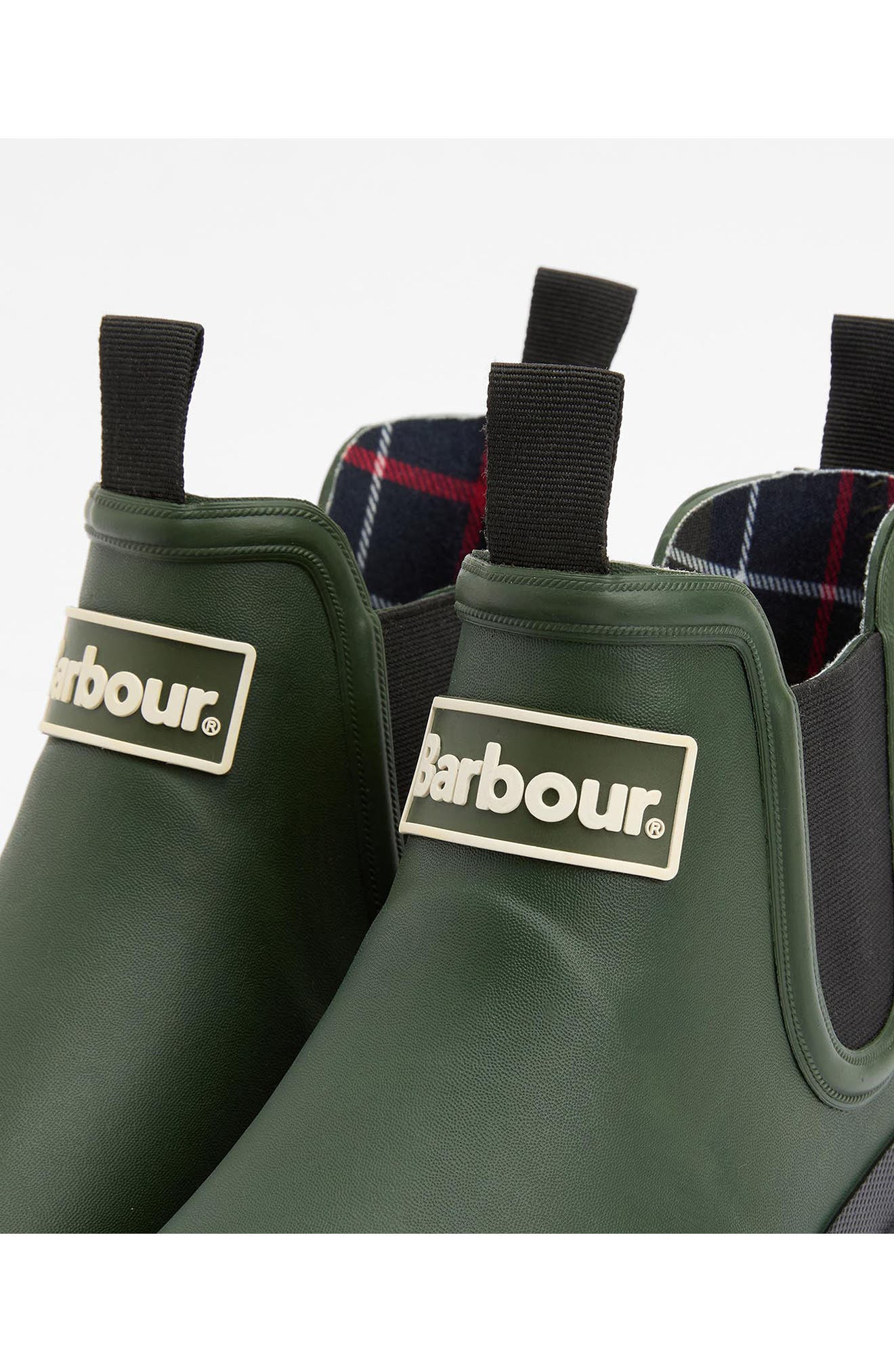 Barbour Nimbus Waterproof Chelsea Rain Boot in Olive/Black at Nordstrom - 6