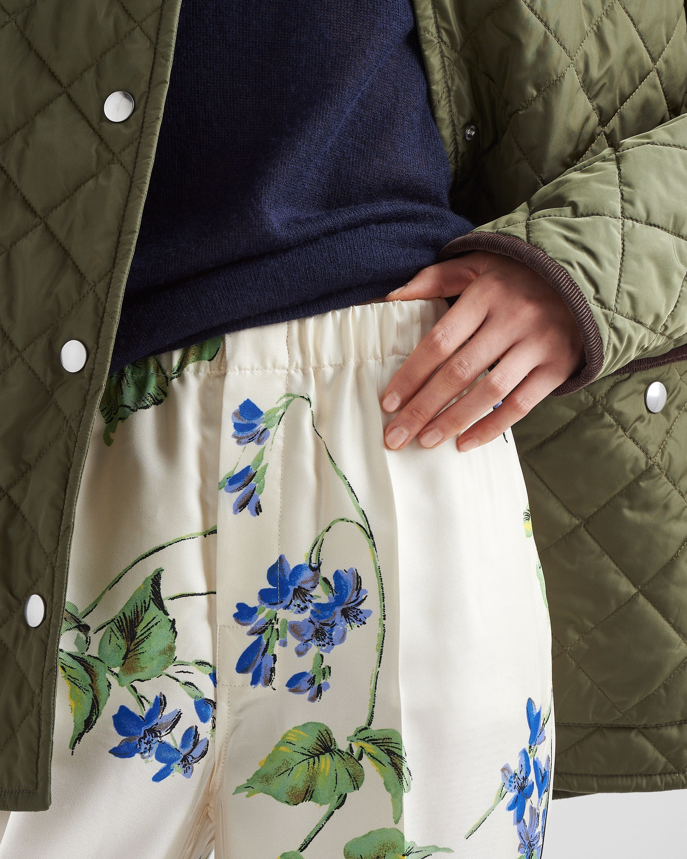 Printed twill pants - 4