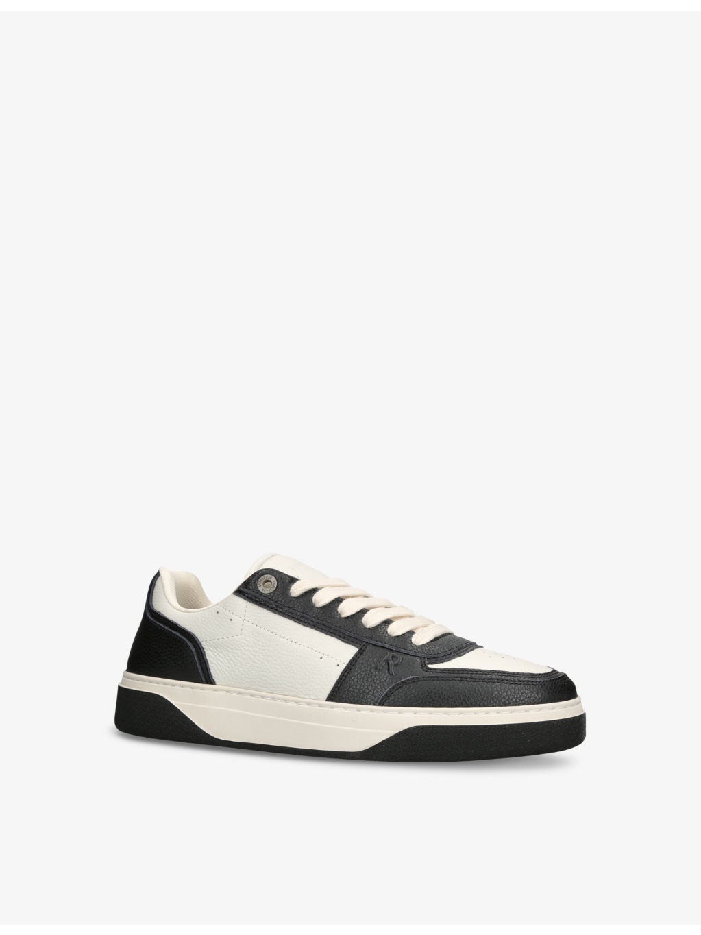 Initial contrast-panel leather low-top trainers - 3