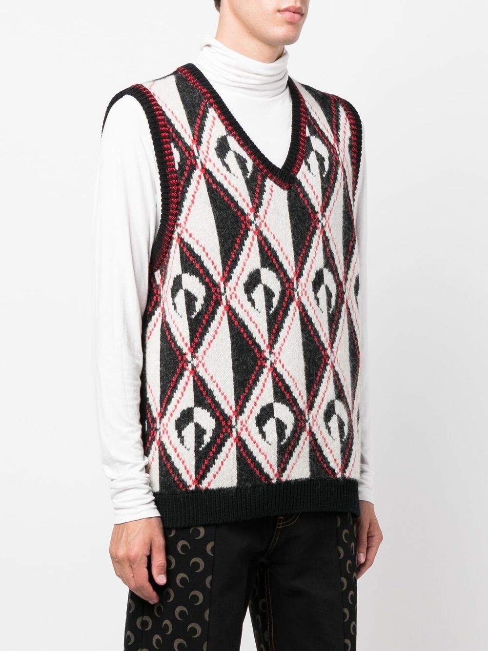 intarsia-knit logo vest - 3