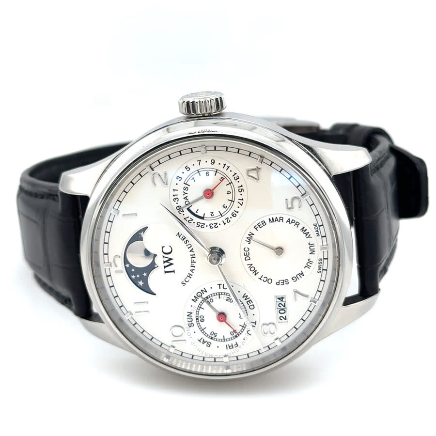 Pre-owned IWC Portuguese Perpetual Calendar Silver Dial Men's Watch IW502308 - 5