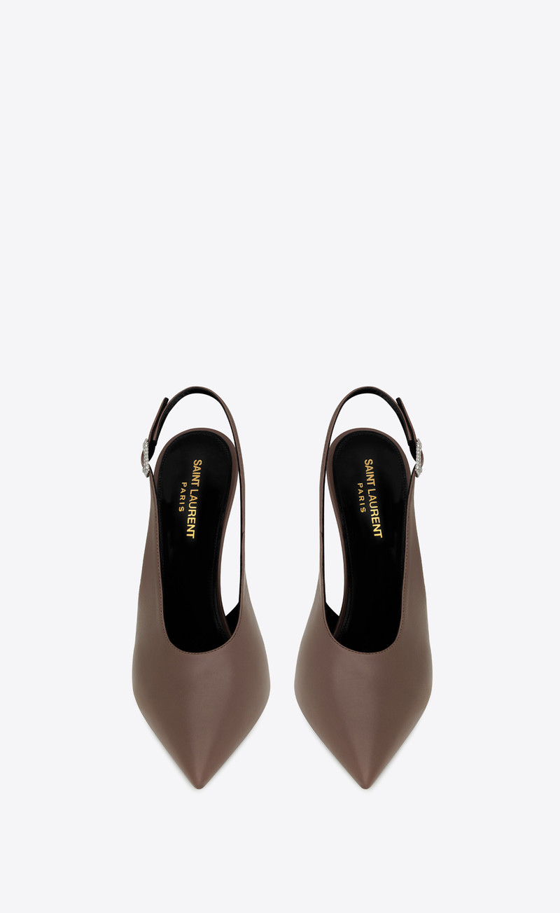 SAINT LAURENT yasmeen slingback pumps in shiny leather outlook