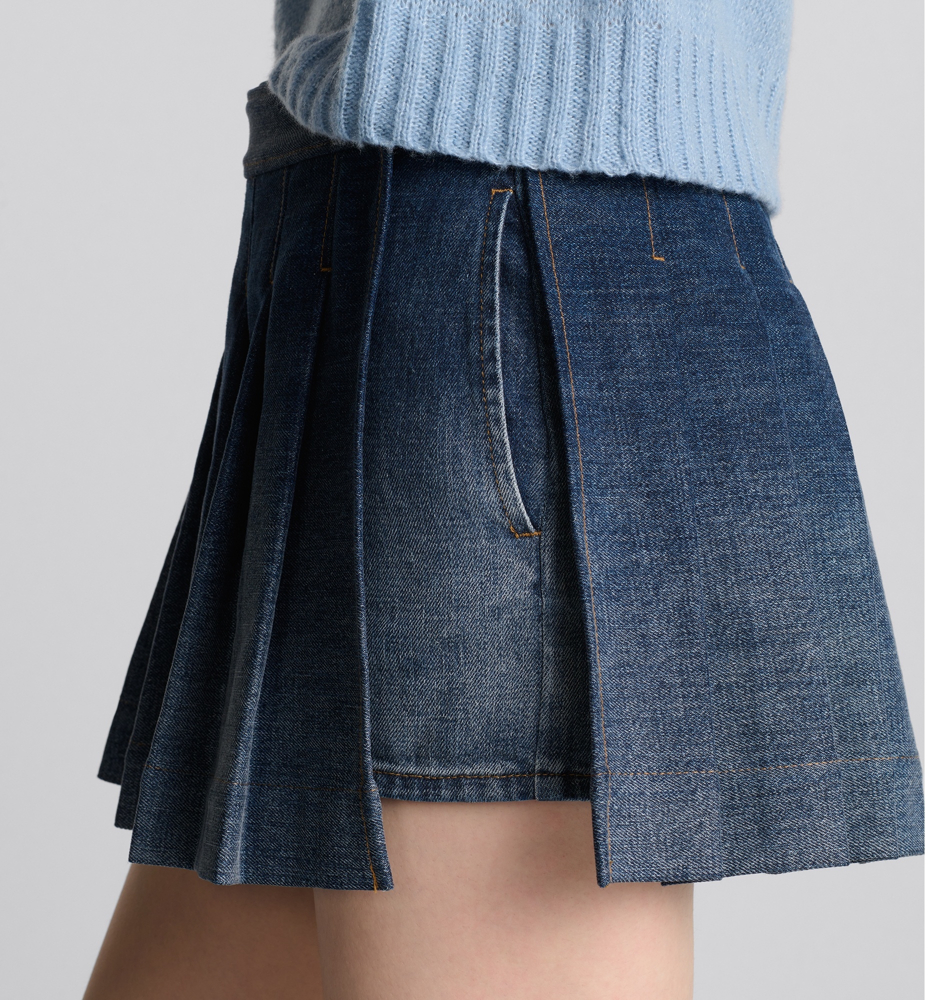 Wrap Miniskirt with Integrated Shorts - 4