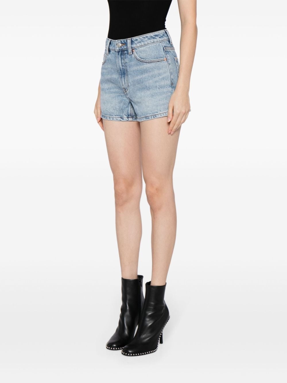 high-rise denim shorts - 3