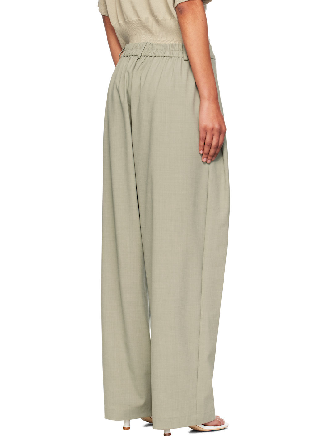 Green Wide-Leg Trousers - 3