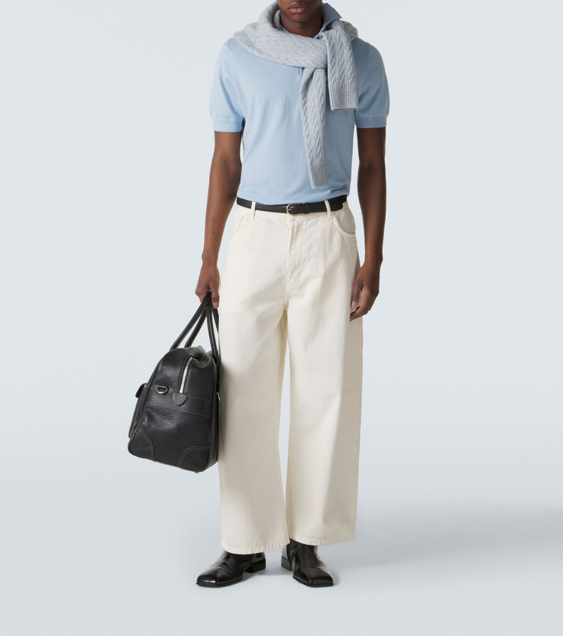 Allude Cotton, silk, and cashmere polo shirt outlook