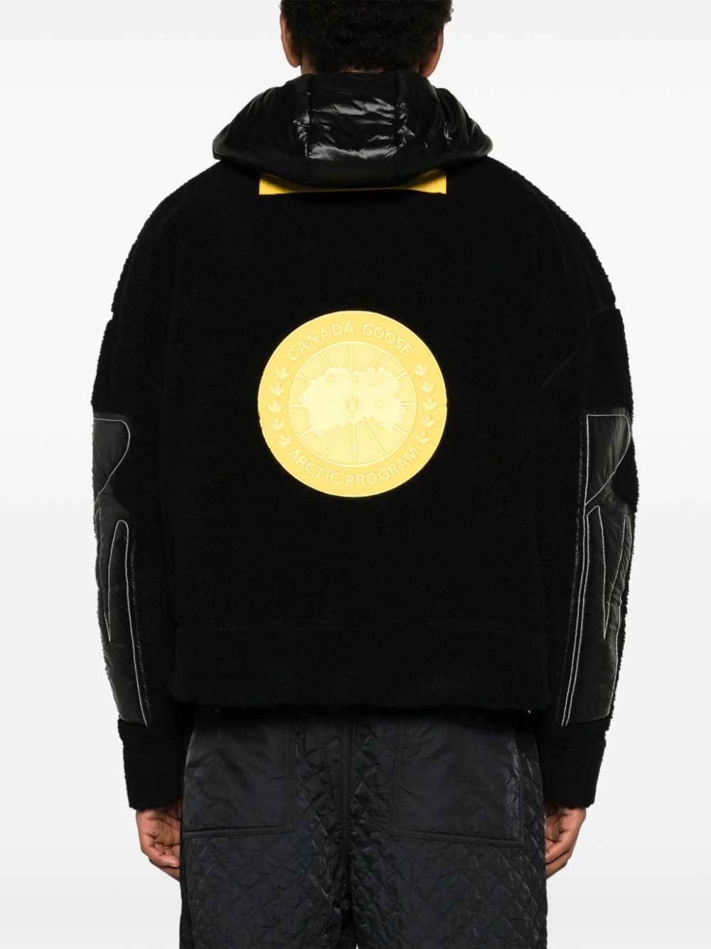 x Pyer Moss Teddy logo-patch fleece hoodie - 4