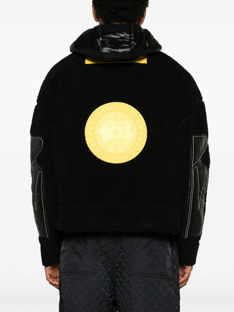 x Pyer Moss Teddy logo-patch fleece hoodie 4