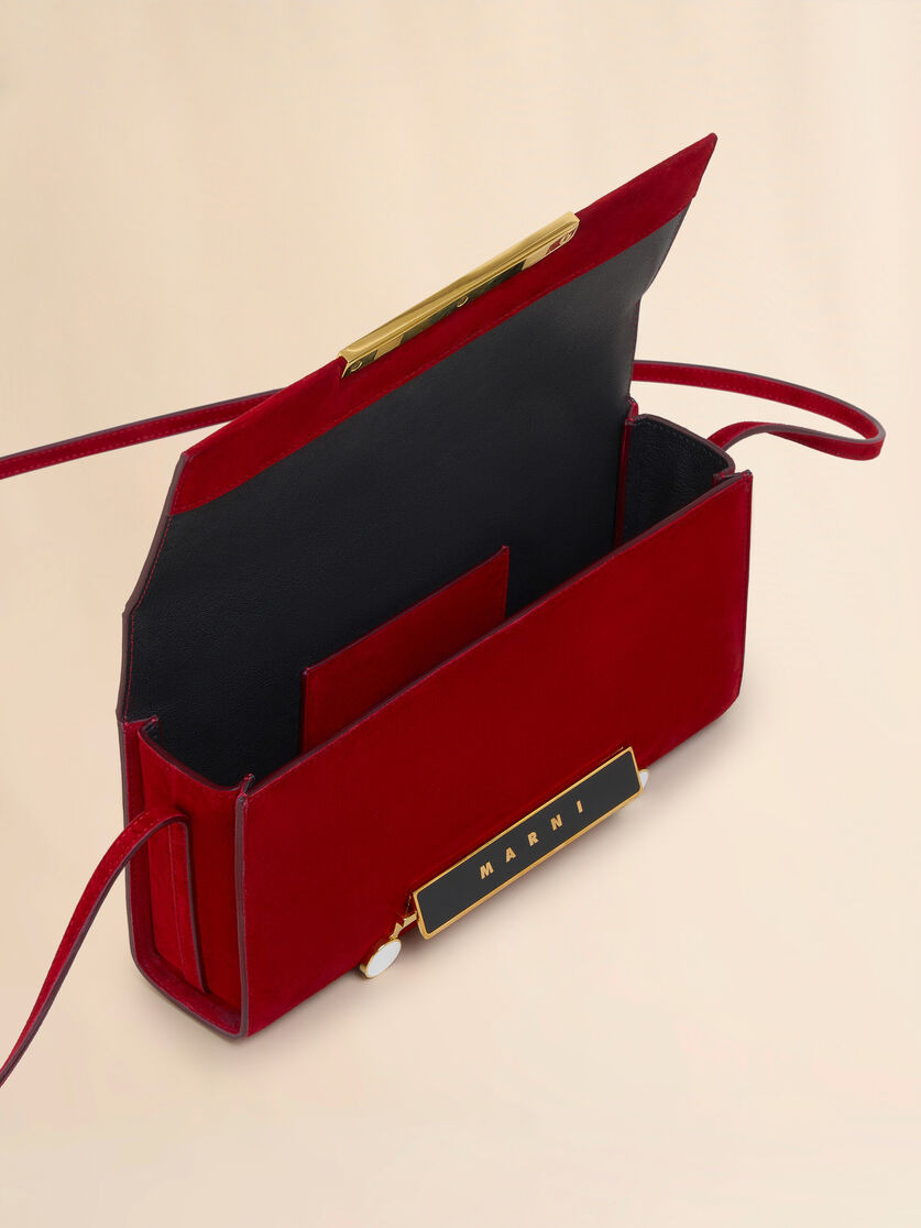 RED SUEDE VHS E/W CLUTCH - 4