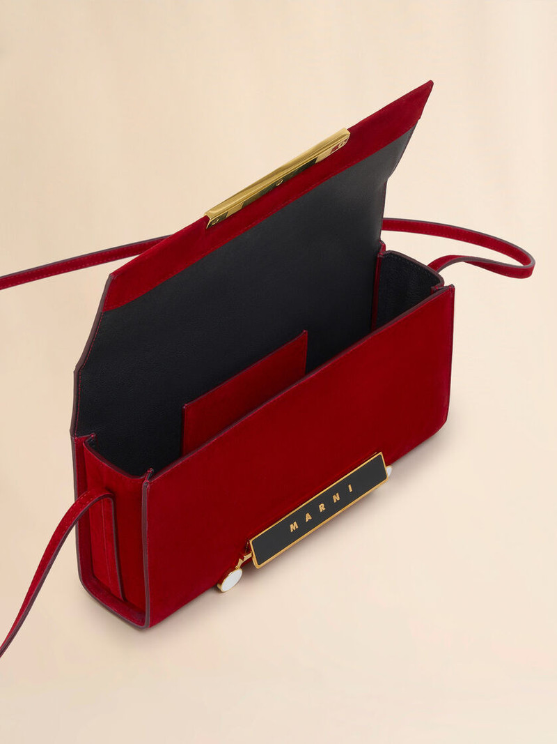 RED SUEDE VHS E/W CLUTCH 4