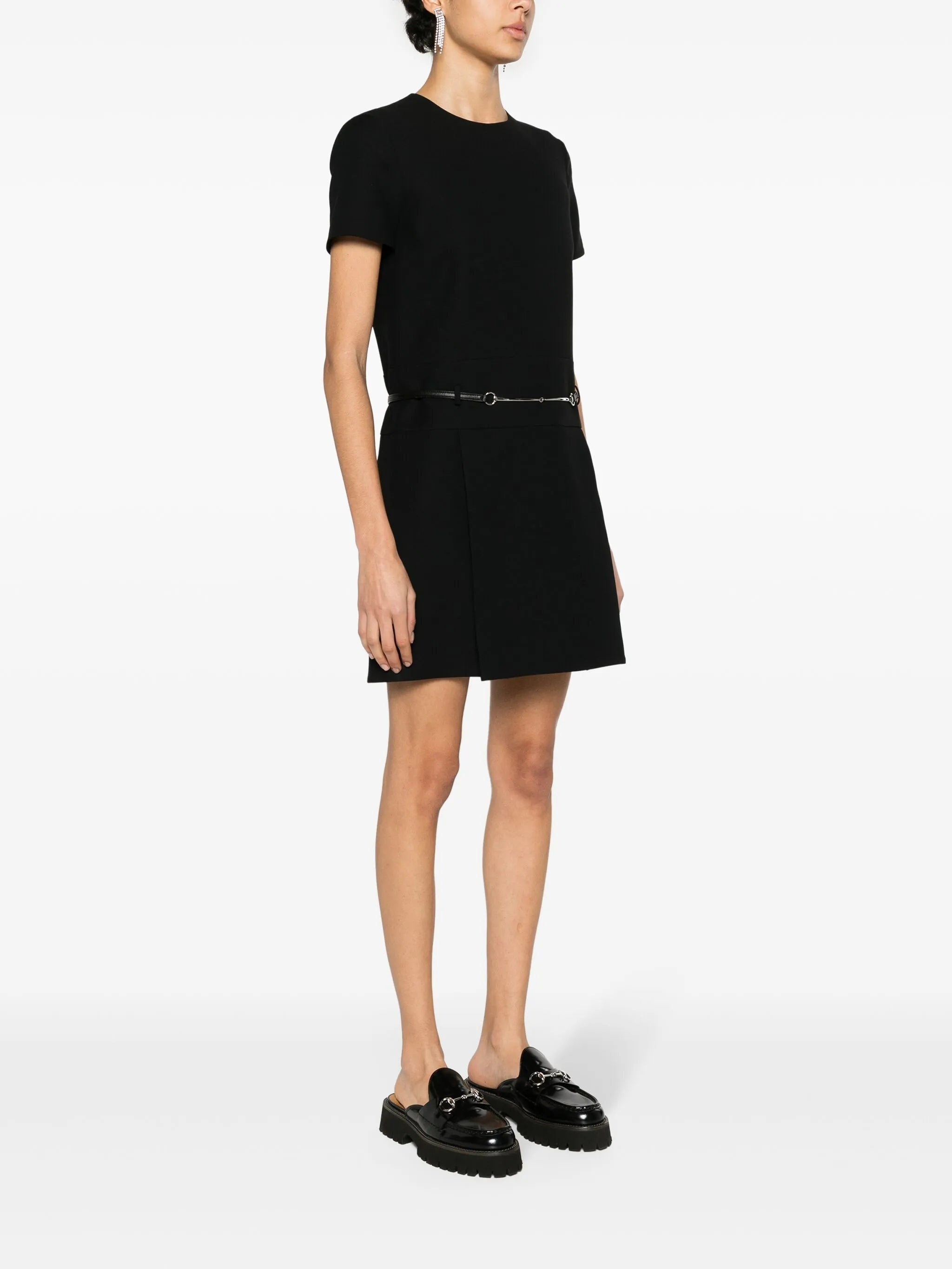 Horsebit-detail Wool Minidress - 3