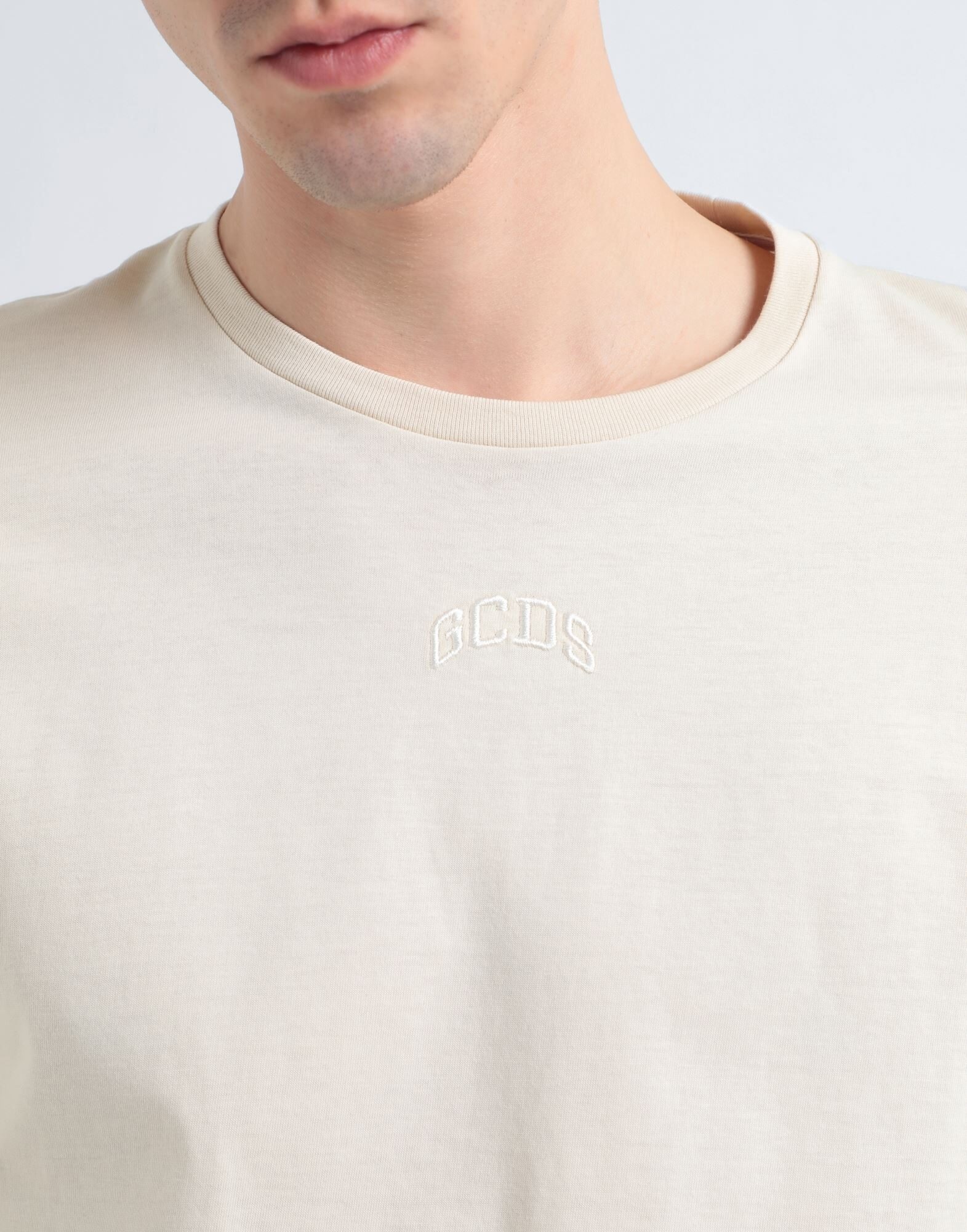 Beige Men's Basic T-shirt - 4