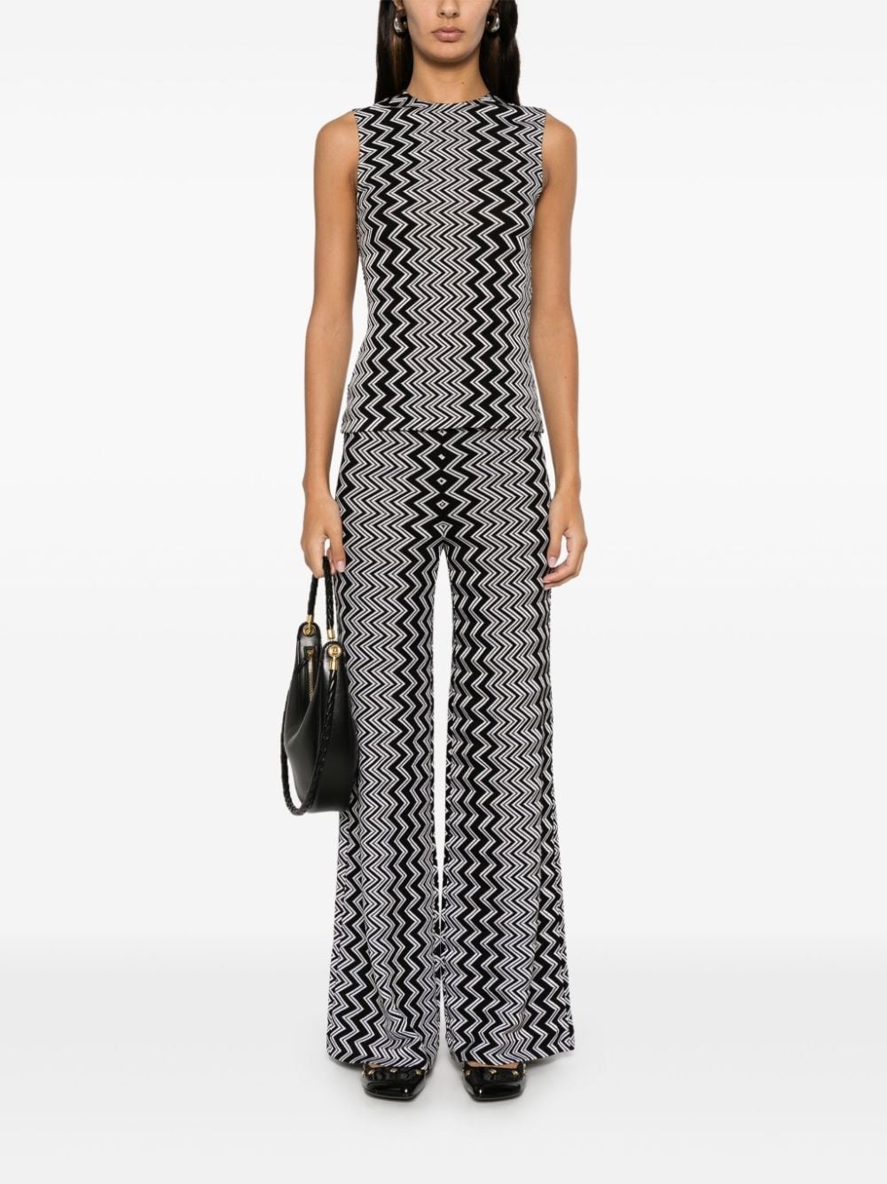 zigzag-design trousers - 2