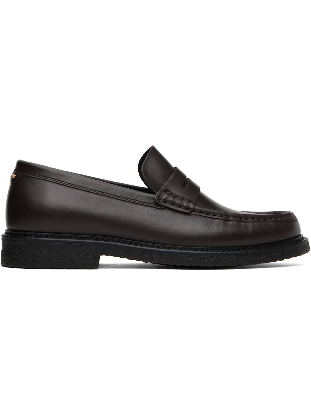 Brown Polished-Leather Loafers - 1