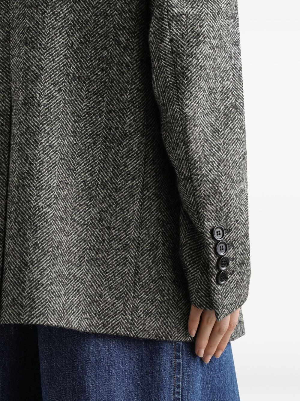herringbone double-breasted jacket - 5