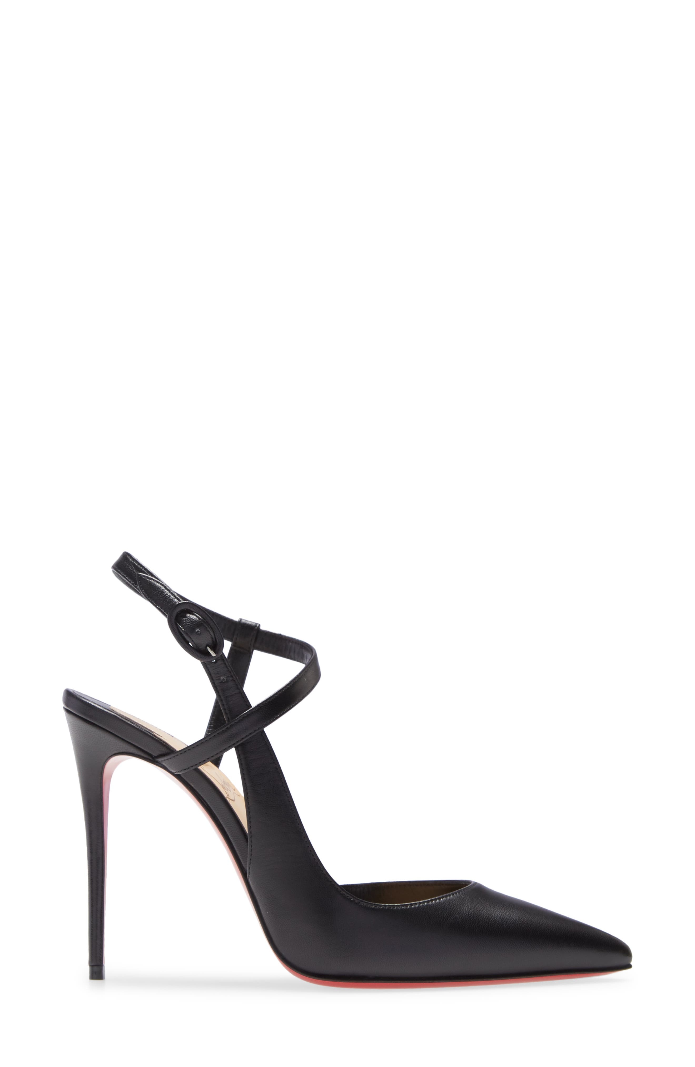 Christian Louboutin Jenlove Ankle Strap Pointed Toe Pump in Bk01 Black at Nordstrom - 3