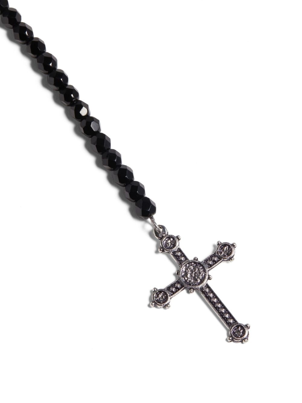 cross-pendant bead-chain necklace - 3