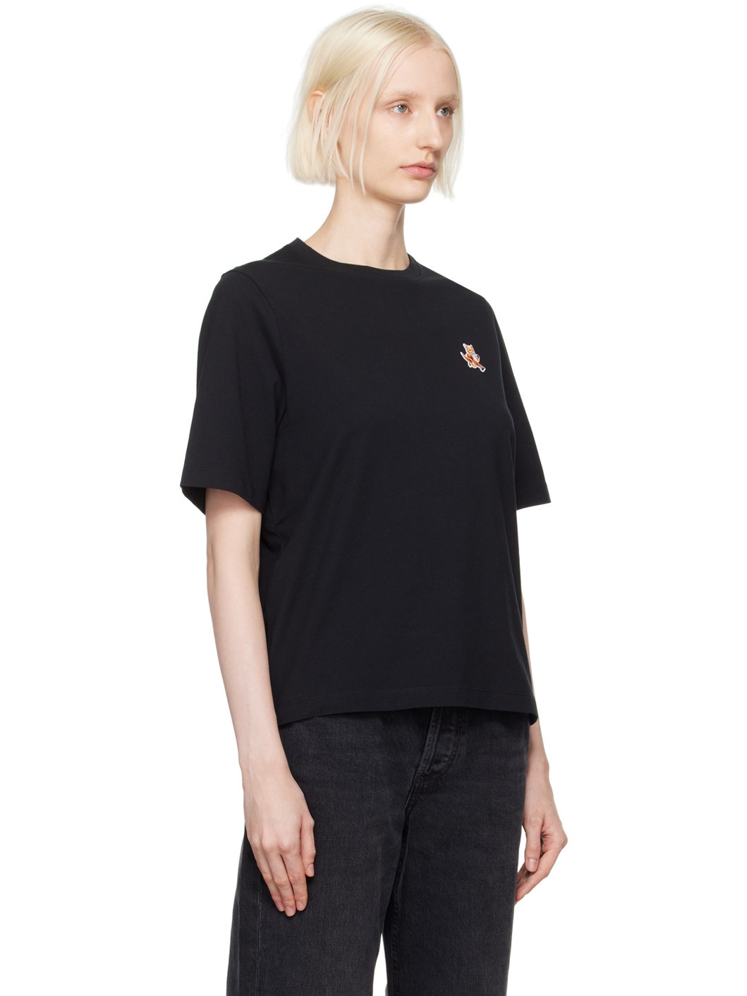 Black Speedy Fox Patch Comfort T-shirt - 2