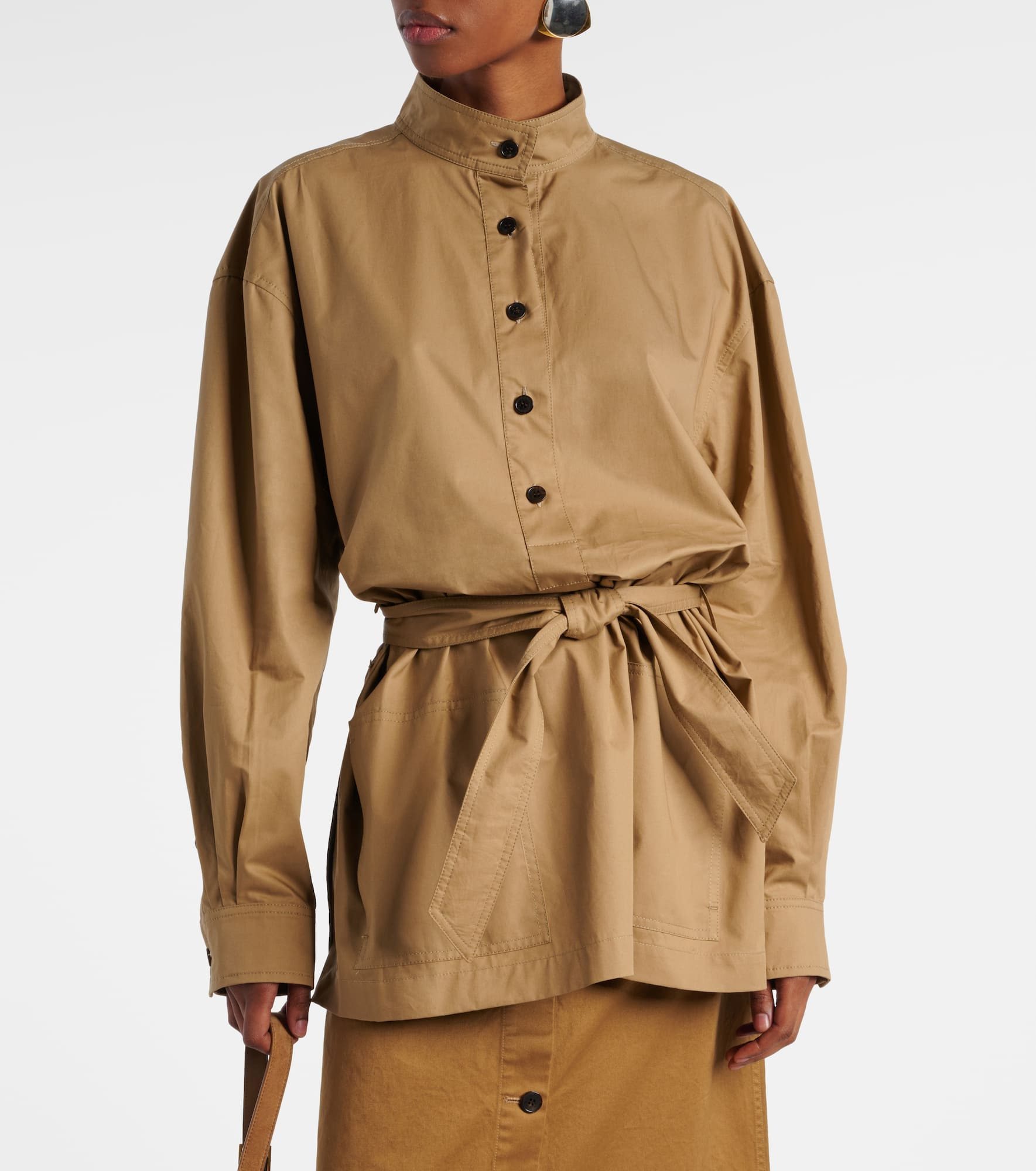 Tie-detail cotton blouse - 6