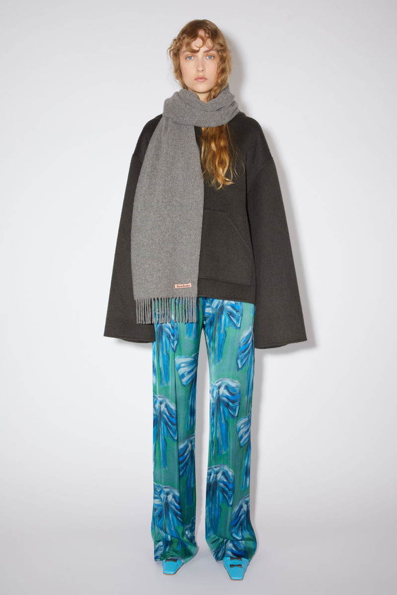 Acne Studios Fringe wool scarf - skinny - Grey Melange outlook